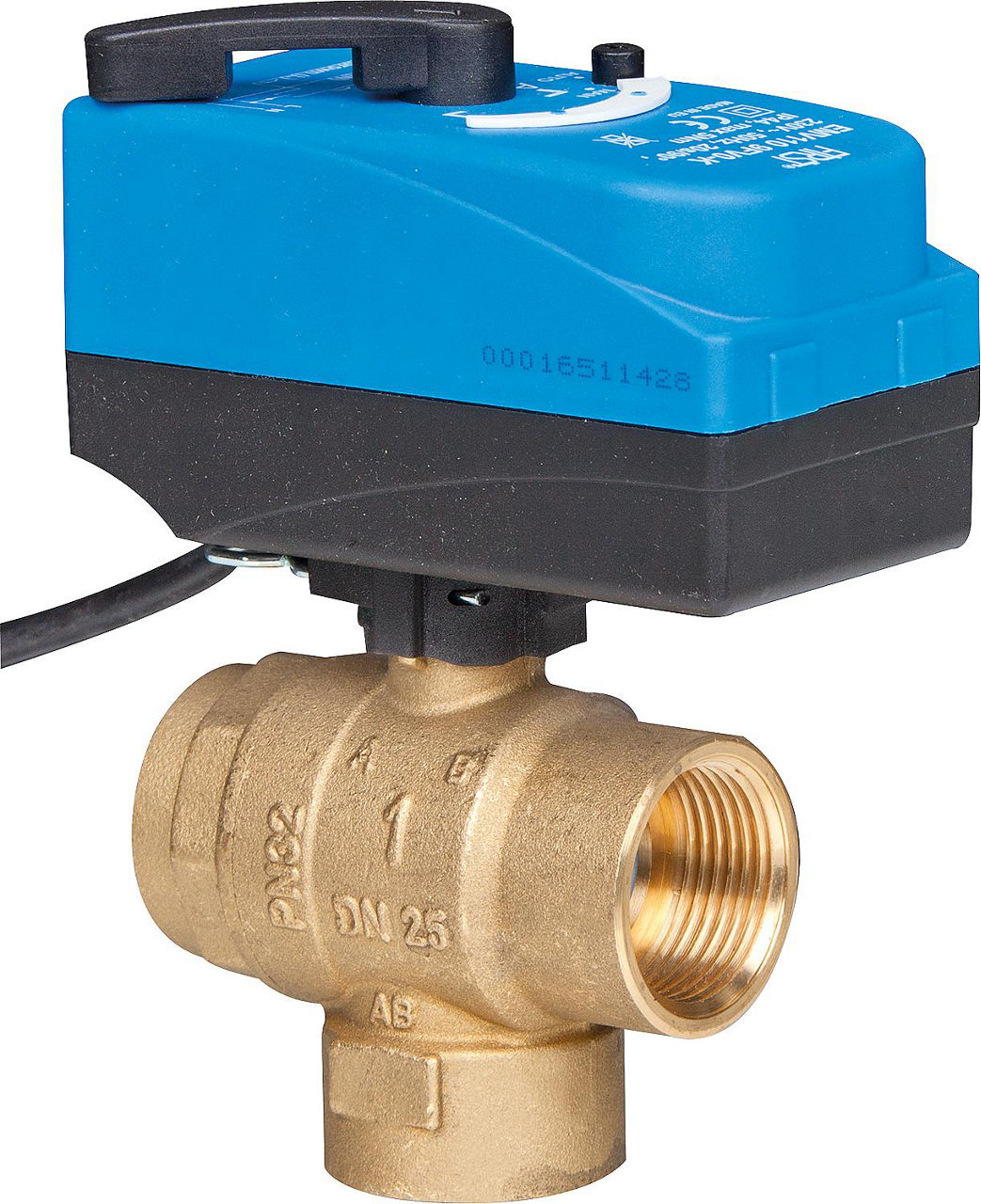 3/2-Wege Motor-Kugelhahn EMV 110 234/9FV0-K3/4" FF, DN20 3/2-Wege Motor-Kugelhahn EMV 110 234/9FV0-K3/4" FF, DN20