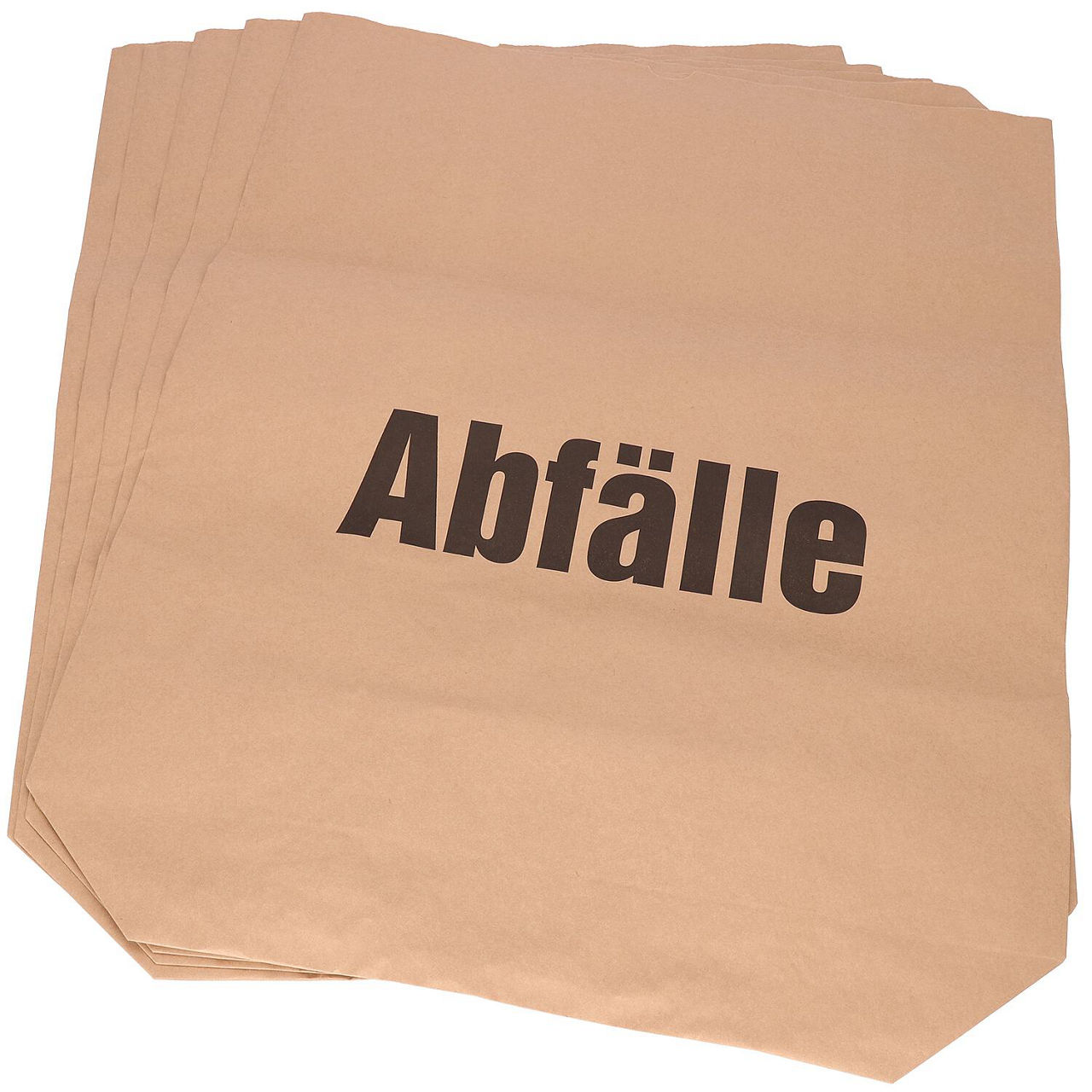 Papiersäcke braun 120 l, Kraftsackpapier nassfest Aufdruck: "ABFÄLLE", VPE 25 Stück Papiersäcke braun 120 l, Kraftsackpapier nassfest Aufdruck: "ABFÄLLE", VPE 25 Stück