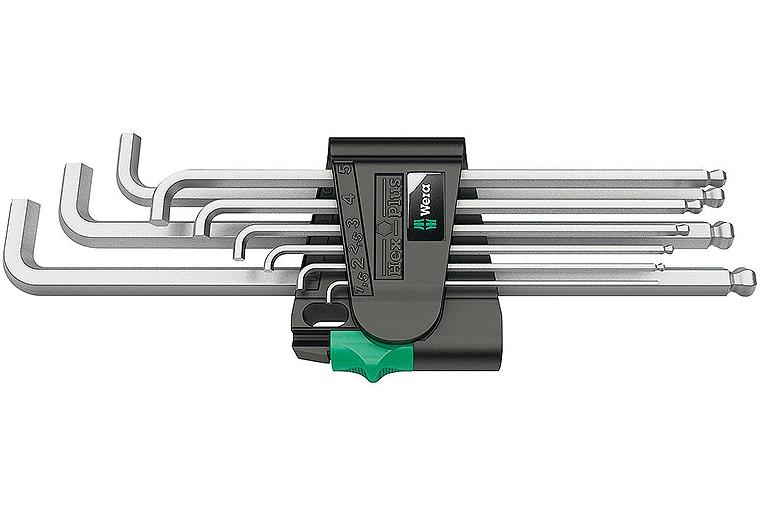 Winkelschlüsselsatz WERA 9-teilig, 6-kant mit kurzem Schenkel, verchromt 1,5 - 10mm Winkelschlüsselsatz WERA 9-teilig, 6-kant mit kurzem Schenkel, verchromt 1,5 - 10mm