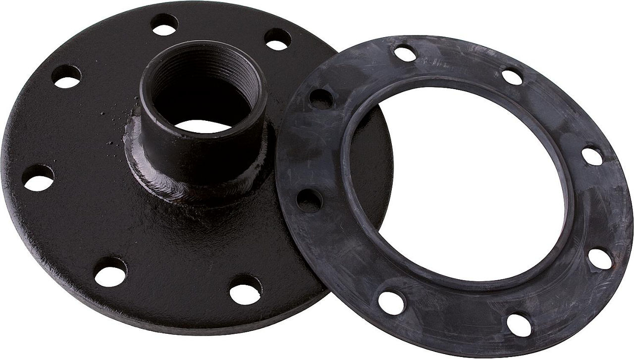 Flanschplatte mit Dichtung Emailliert 180 mm Muffe DN 40 (1 1/2``)
