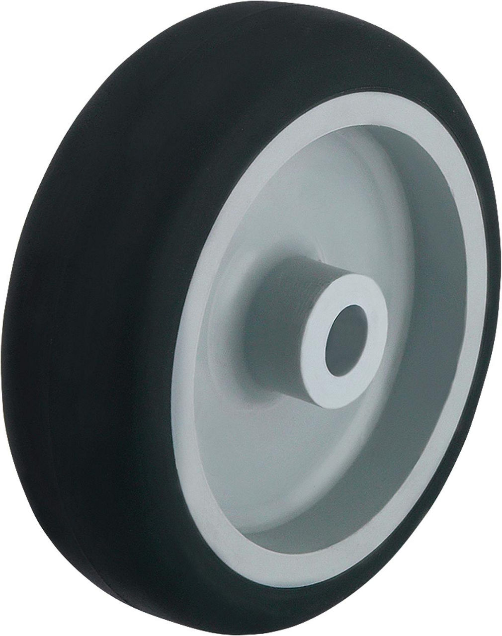 Räder mit thermoplastischem Gummi-Laufbelag, Achsloch-Ø 8mm, Tragfähigkeit 90 kg, Rad-Ø 100mm Räder mit thermoplastischem Gummi-Laufbelag, Achsloch-Ø 8mm, Tragfähigkeit 90 kg, Rad-Ø 100mm