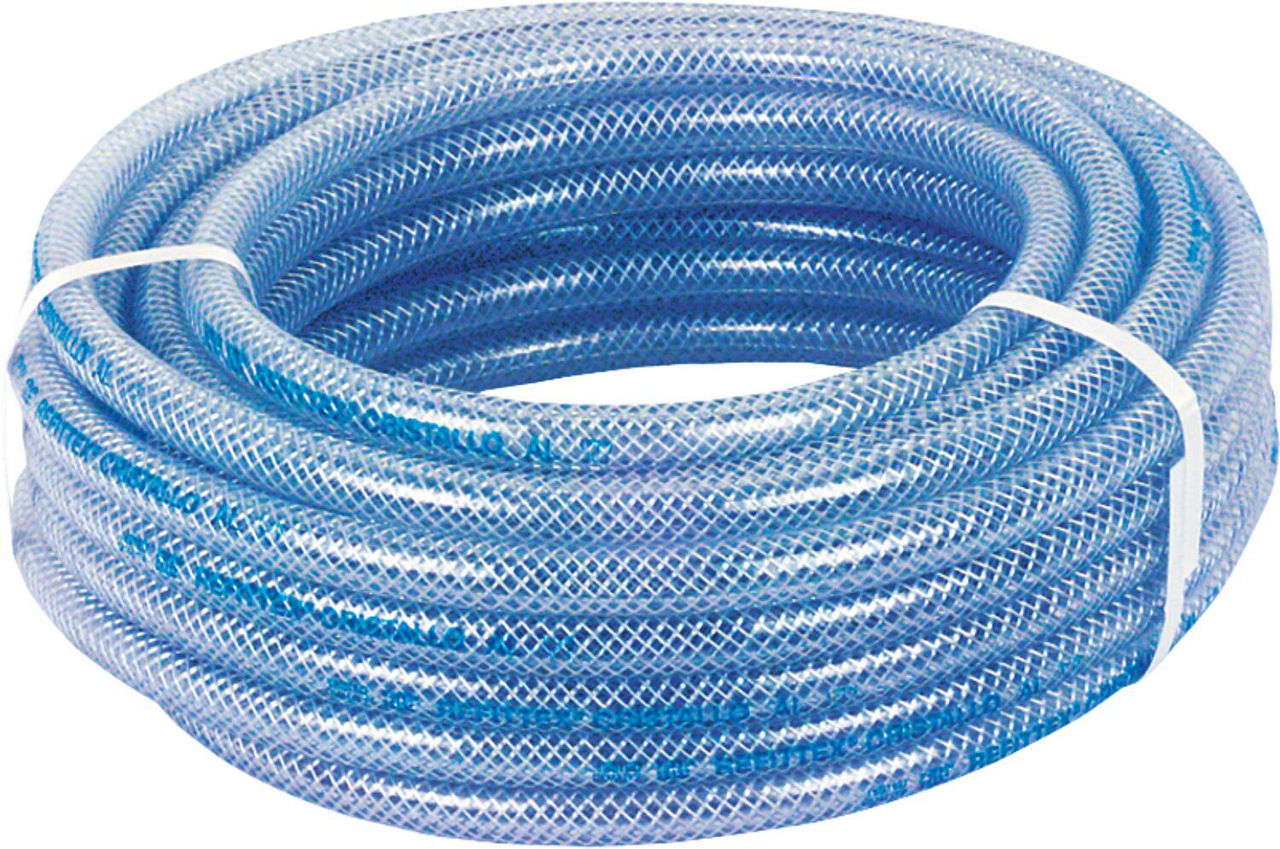 PVC-Gewebeschlauch 25x33mm, DN25 (1") 25m, transparent/lebens- mittelecht, max. 8bar +60°C PVC-Gewebeschlauch 25x33mm, DN25 (1") 25m, transparent/lebens- mittelecht, max. 8bar +60°C