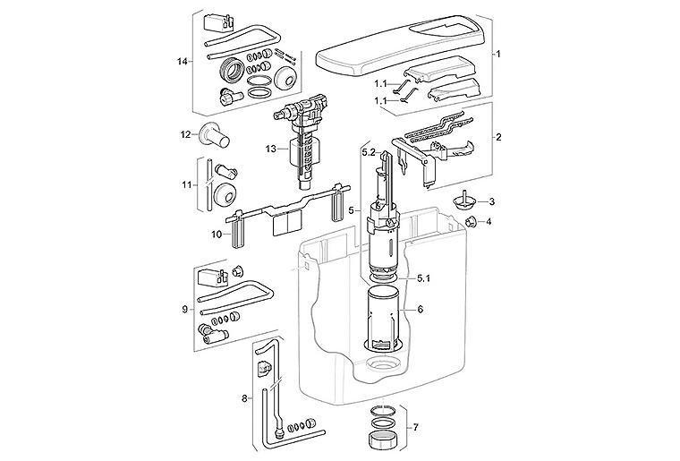 Verschlusszapfen weiß für AP 140 Spülkasten VPE 2 Stück