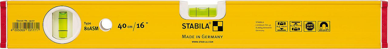 Wasserwaage Stabila Typ 80 ASM, 40cm Wasserwaage Stabila Typ 80 ASM, 40cm