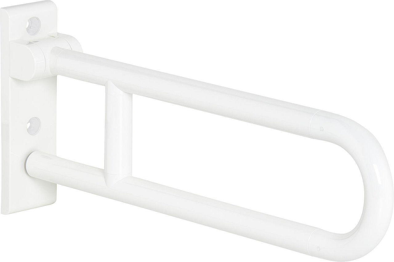 Hewi Stützklappgriff Serie 801 drehbar, reinweiß, Länge: 700 mm