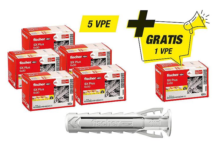 Fischer-Aktions-Set best. aus 5 x 94 033 01 +Gratis 1x 94 033 01 Dübel SX Plus Fischer-Aktions-Set best. aus 5 x 94 033 01 +Gratis 1x 94 033 01 Dübel SX Plus