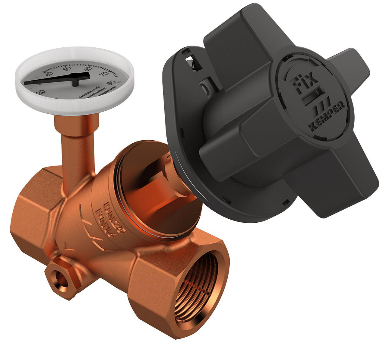 Zirkulations-Regulierventil Multi-Fix-Plus, inkl. Entleerstopfen, DN15 (1/2"), IG Zirkulations-Regulierventil Multi-Fix-Plus, inkl. Entleerstopfen, DN15 (1/2"), IG