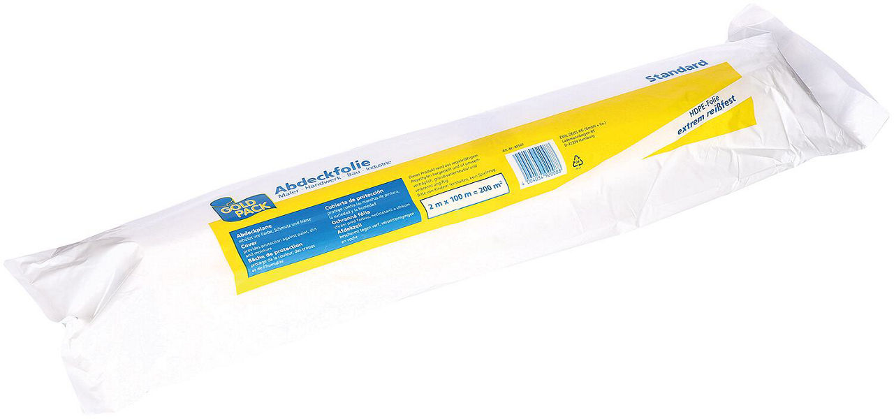 Malerfolie aus HDPE 2 x 100 Meter, gefaltet auf 0,5 Meter, VPE 1 Stück Malerfolie aus HDPE 2 x 100 Meter, gefaltet auf 0,5 Meter, VPE 1 Stück