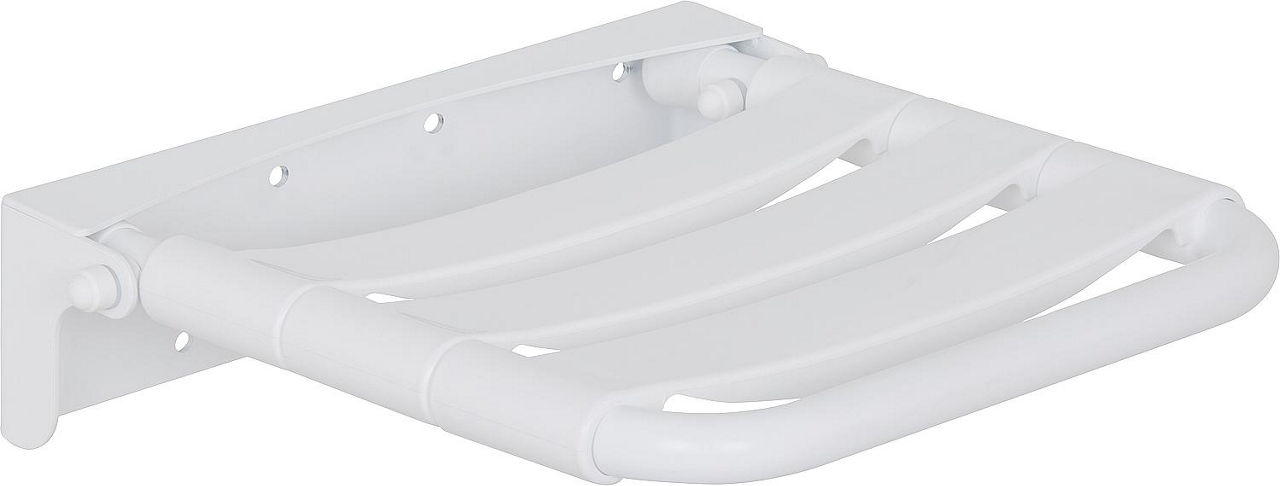 Klappsitz Elida aus Edelstahl/PP antibakteriell,weiß matt, 360x100x370mm, mit Befestigung