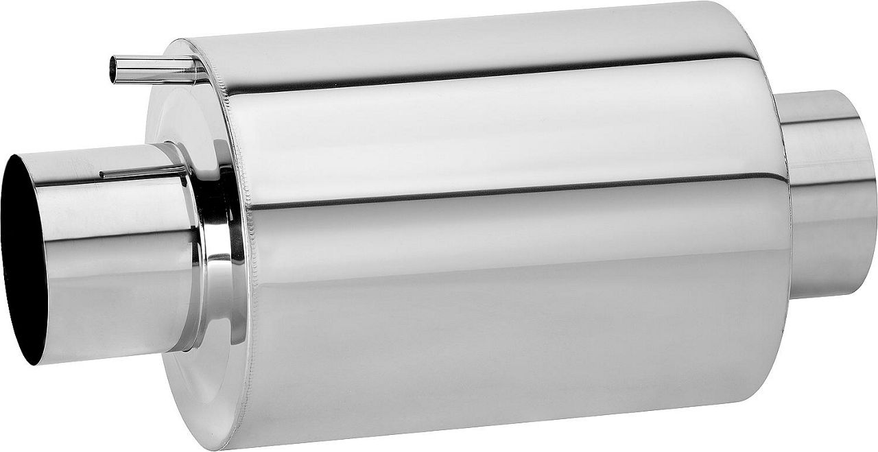 Abgasschalldämpfer Edelstahl Type AGS 500/150, Gesamtl.720mm 150 mm Anschlussstutzen