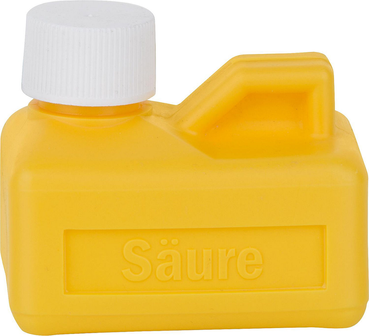 Salzsäureflasche Material PE-HD, Farbe gelb Inhalt 150 ml