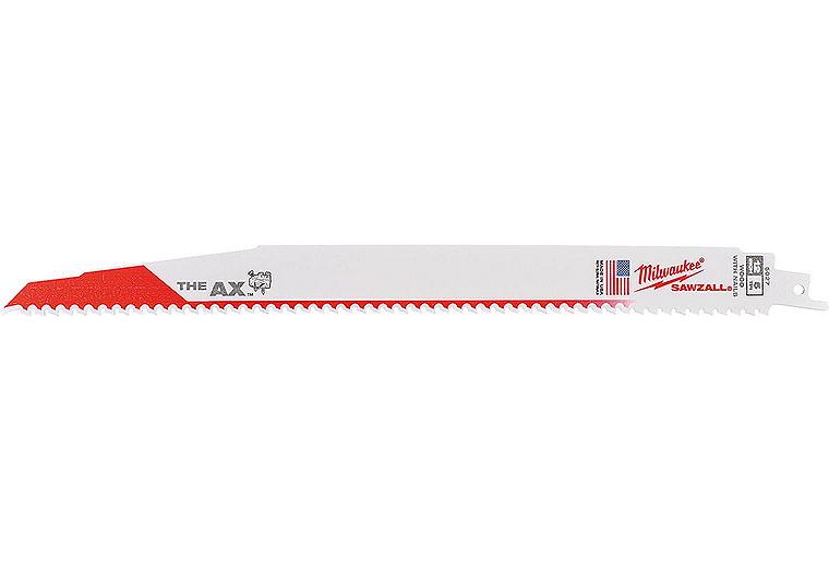 Säbelsägeblatt Milwaukee THE AX, Länge 300 mm, VPE 5 Stück, für Holz mit Nägel Säbelsägeblatt Milwaukee THE AX, Länge 300 mm, VPE 5 Stück, für Holz mit Nägel