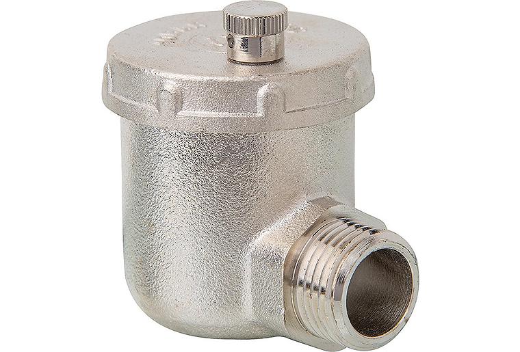 Schnellentlüfter mit Winkelanschluß DN15(1/2") AG, Messing verchromt