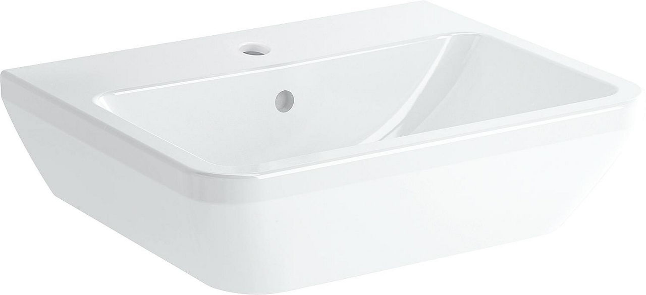 Waschtisch VitrA Integra eckig 550x450mm, weiß, mit Überlauf 1 Hahnloch mittig