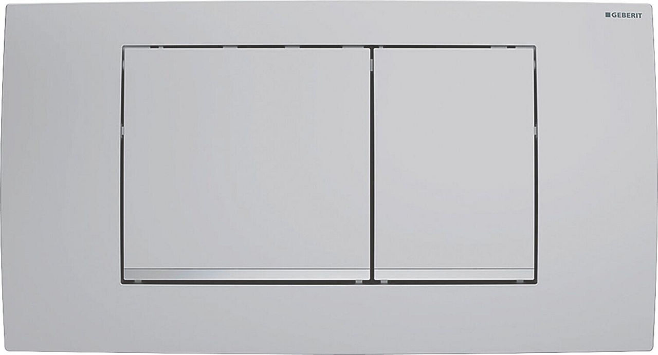 Betätigungsplatte Twinline 30 2-Mengen Taste, mattchrom-lackiert mit Design Betätigungsplatte Twinline 30 2-Mengen Taste, mattchrom-lackiert mit Design