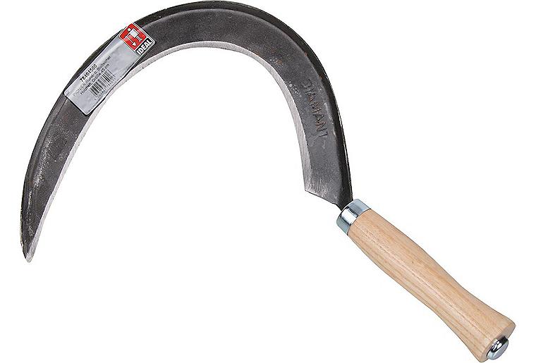Rund- oder Blattsichel PIONIER, 450mm, mähfertig gedengelt, geschliffen, poliert Rund- oder Blattsichel PIONIER, 450mm, mähfertig gedengelt, geschliffen, poliert