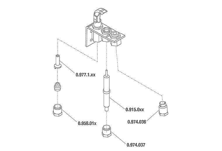 Doppelkegelring Ø 4 mm passend zu Serie 140/145/150/158 Ref. 0.957.009