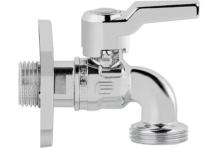 Kugelhahn für Waschmaschine Star Glanzverchromter DN15 1/2" m. Ausgang DN20 3/4"