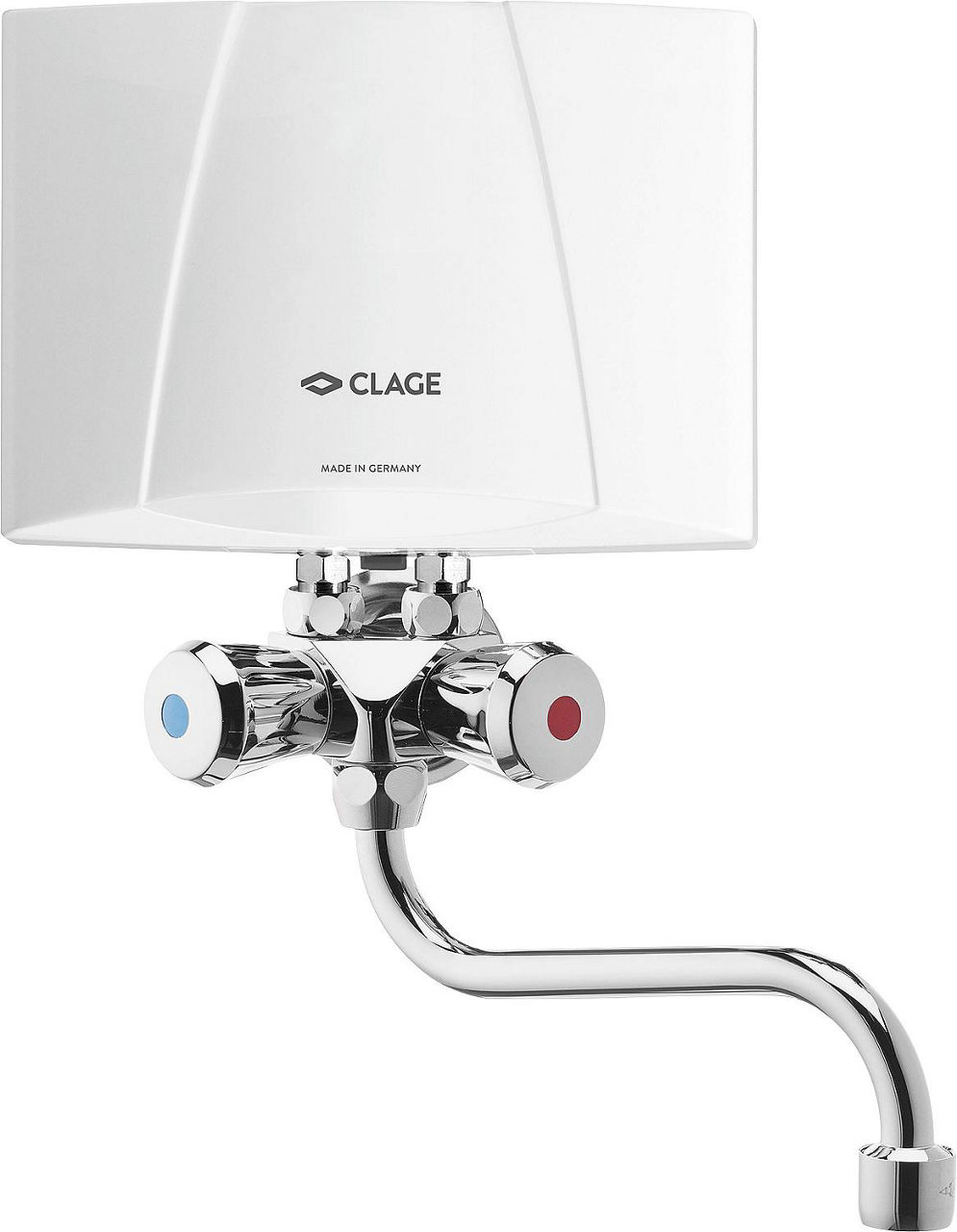 Kleindurchlauferhitzer Clage M3/SMB m.Zweigriffmischer,230V, Übertisch,drucklos