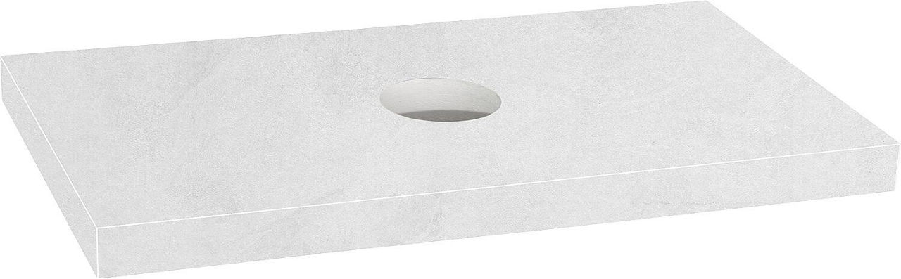 Konsole Blata Zementoptik weiß m. WT Bohrung mit Halterung 900x56x510 mm