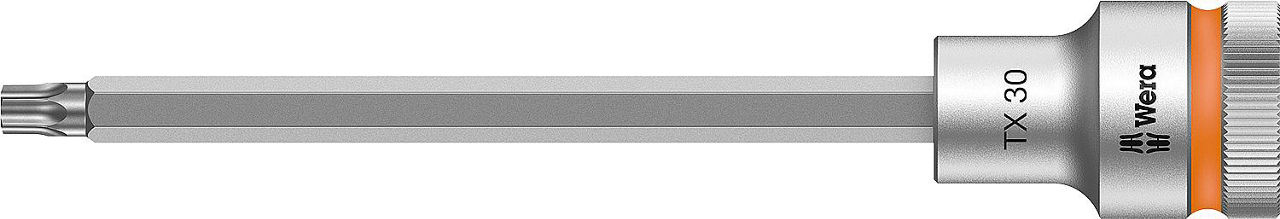 Torx®-Steckschlüsseleinsatz Wera 8767 C HF Bitnuss mit 1/2"-Antrieb, lang, mit Haltefunktion, T30 x 140 mm