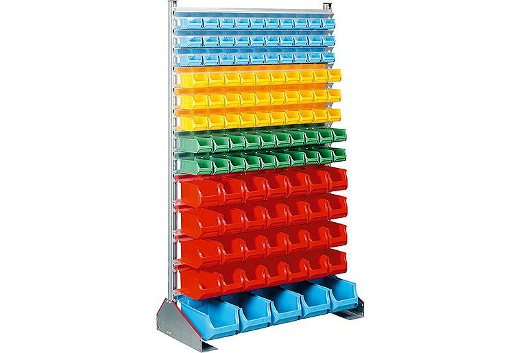 Standregal mit 113 Kunststoff- boxen BxTxH 1130x500x1900mm ProfiPlus Depot>SHS 113< Standregal mit 113 Kunststoff- boxen BxTxH 1130x500x1900mm ProfiPlus Depot>SHS 113<