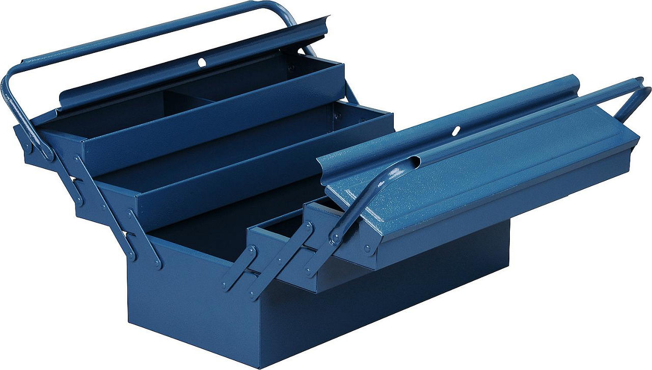 Werkzeugkasten blau BxTxH 450x220x220mm McPlus Metall 5/47 Werkzeugkasten blau BxTxH 450x220x220mm McPlus Metall 5/47