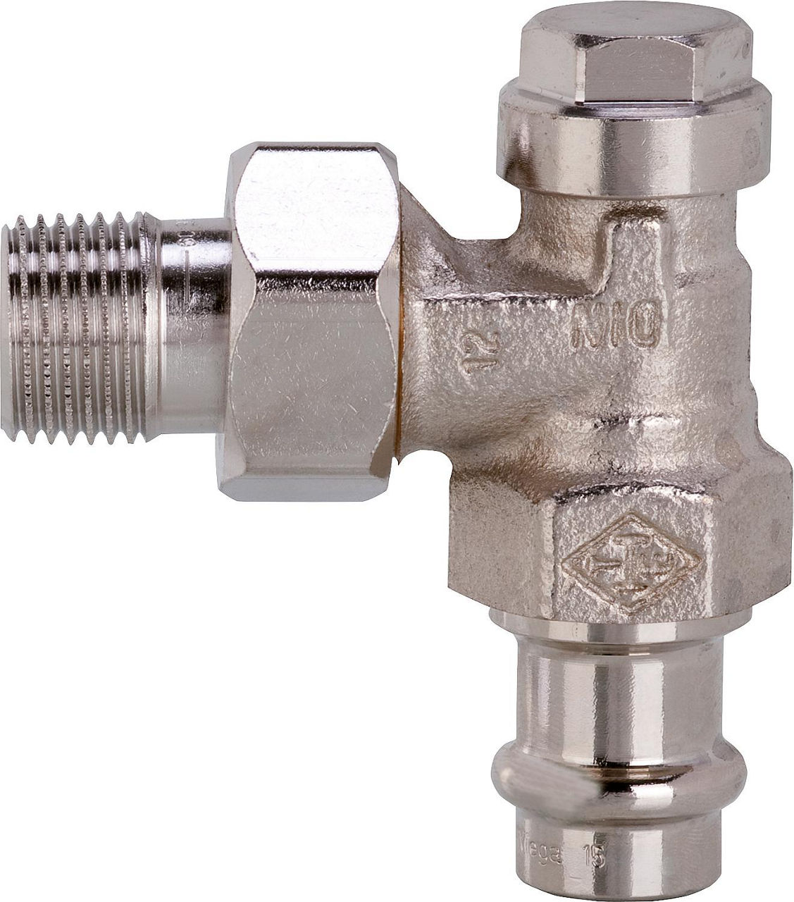 Rücklaufverschraubung IMI Regulux DN15 (1/2") x 15mm SC-Kontur, Eckausführung Rücklaufverschraubung IMI Regulux DN15 (1/2") x 15mm SC-Kontur, Eckausführung