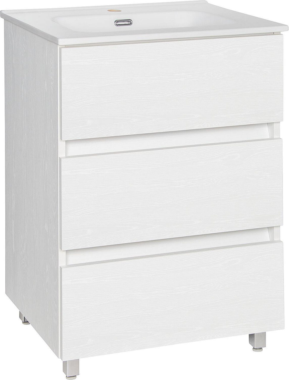 WTU+Keramik-WT KORA XL, weiß Esche, 3 Auszüge, 605x845x470mm
