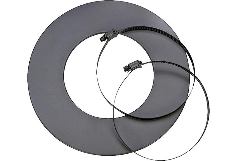 Rosette mit Klemmschellen schwarz