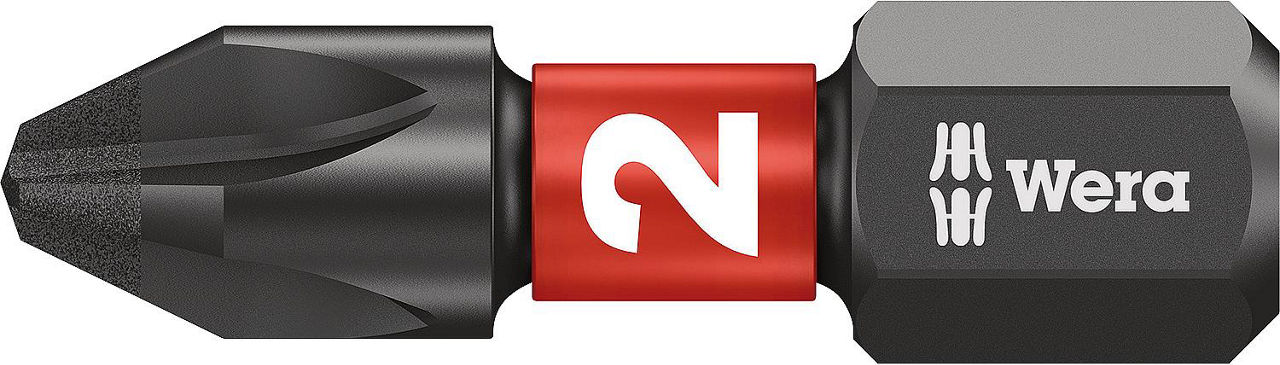 Kraftschrauber Phillips-Bit Wera 851/1 IMP DC PH DIY Impaktor mit 1/4"-Antrieb, diamantbeschichtet, PH2 x 25 mm VPE = 10 Stück~n~