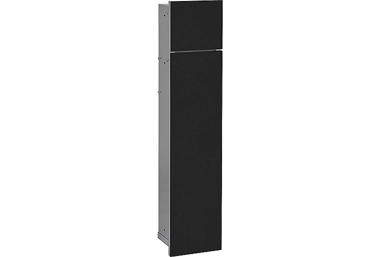WC-Wandcontainer Bend, 2 schwarze Glas- türen, 1 Papierrollenfach + 1 fach, BxH:180x825mm, Anschlag rechts WC-Wandcontainer Bend, 2 schwarze Glas- türen, 1 Papierrollenfach + 1 fach, BxH:180x825mm, Anschlag rechts