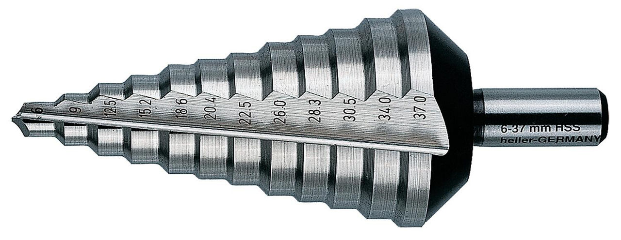 Stufenbohrer HELLER® HSS Ø 4 - 39 mm mit Zylinderschaft Stufenbohrer HELLER® HSS Ø 4 - 39 mm mit Zylinderschaft