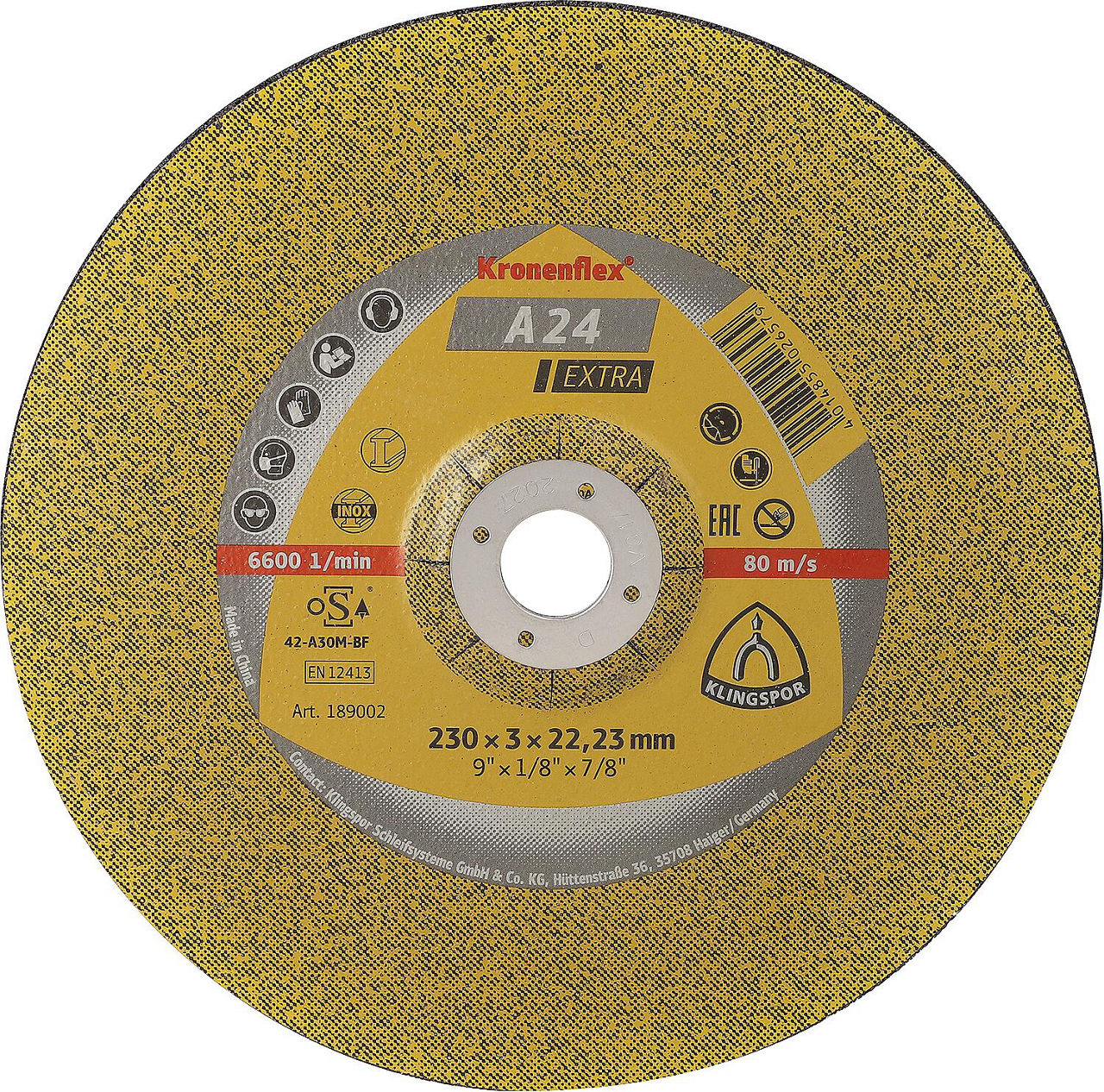 Trennscheibe KLINGSPOR gekröpft 230x3,0x22,23mm Trennscheibe KLINGSPOR gekröpft 230x3,0x22,23mm