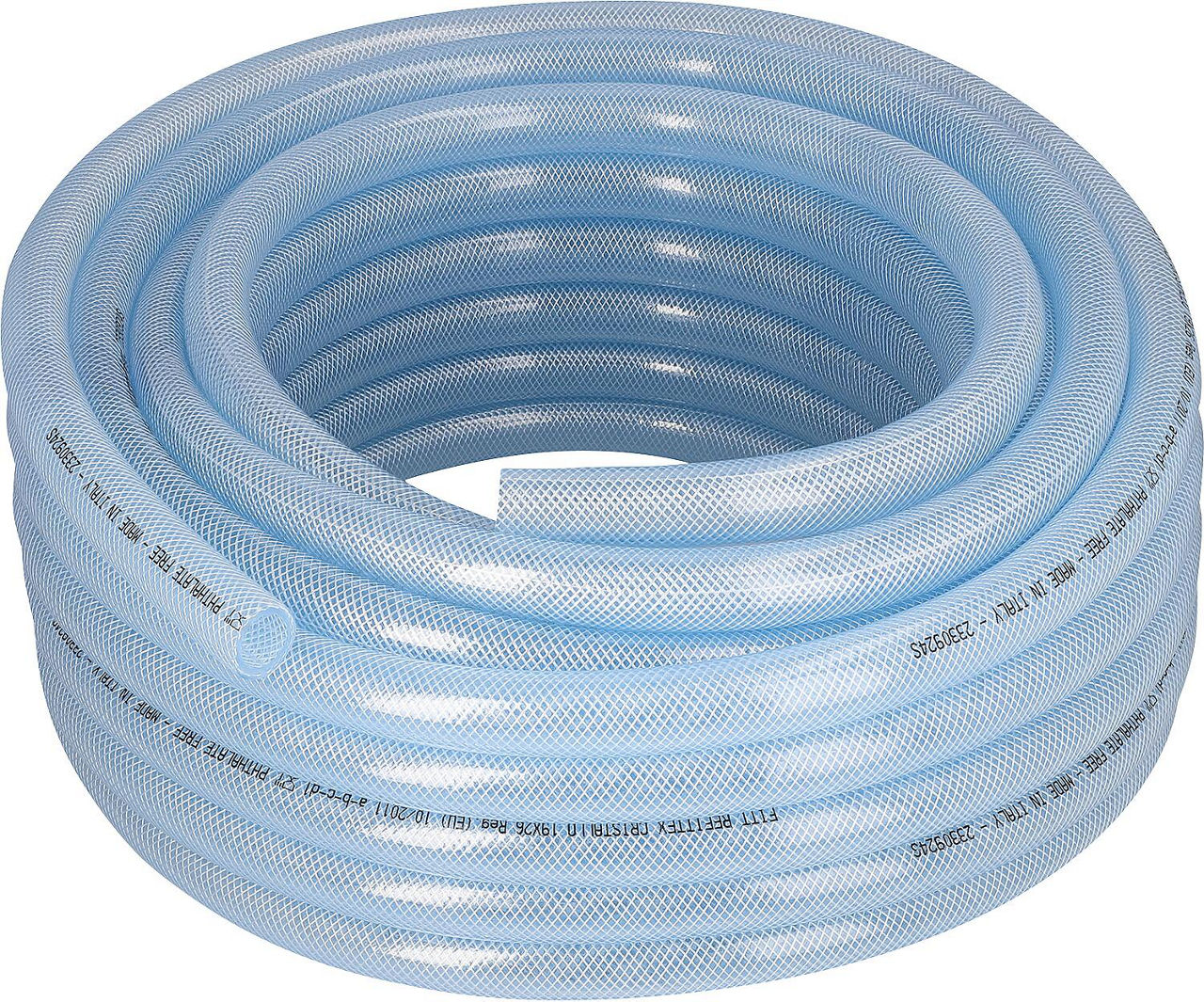 PVC-Gewebeschlauch 19x26mm, DN20 (3/4") 25m, transparent/lebens- mittelecht, max. 10bar +60°C PVC-Gewebeschlauch 19x26mm, DN20 (3/4") 25m, transparent/lebens- mittelecht, max. 10bar +60°C