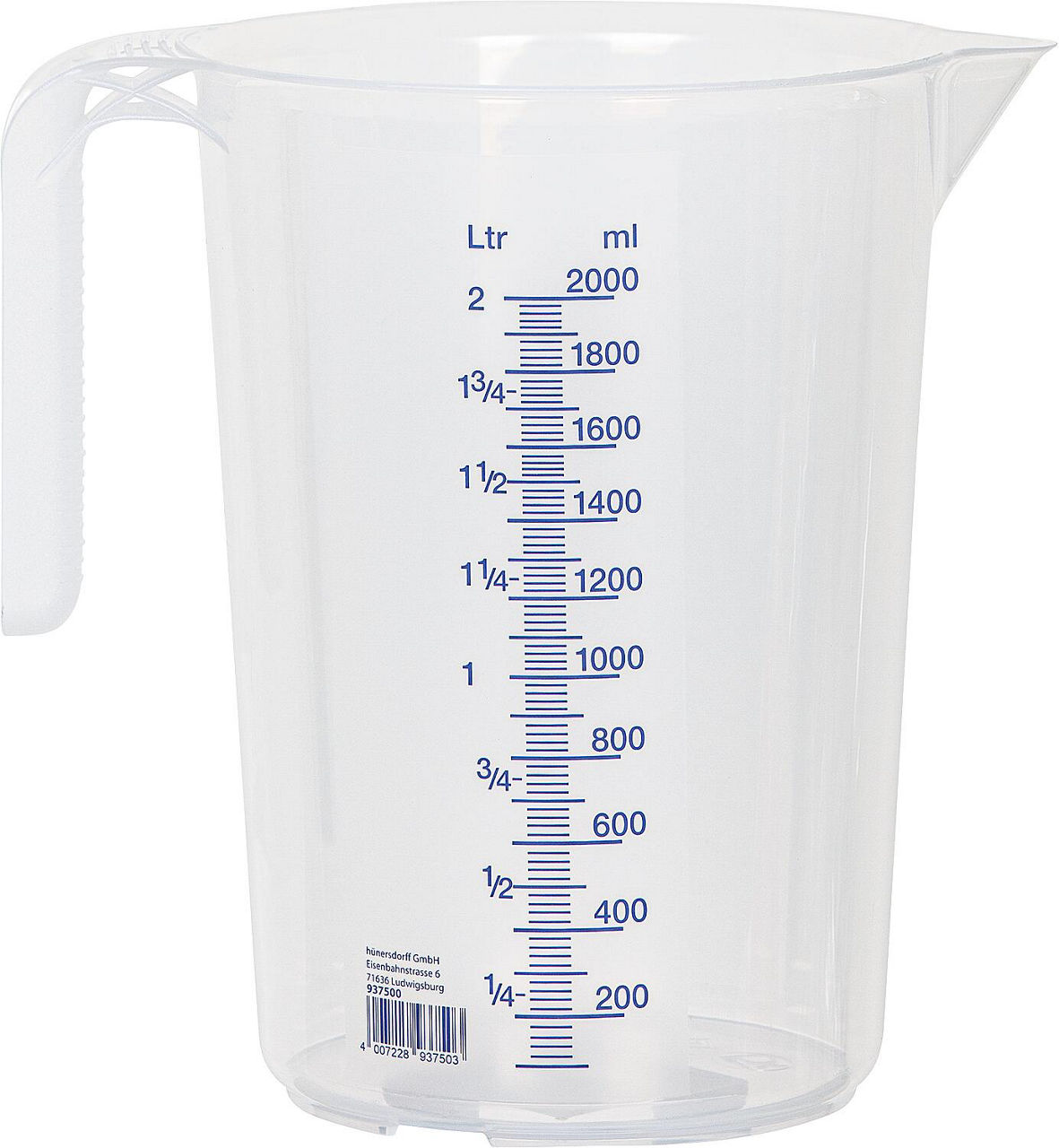 Messbecher mit Griff 2000 ml tranparent