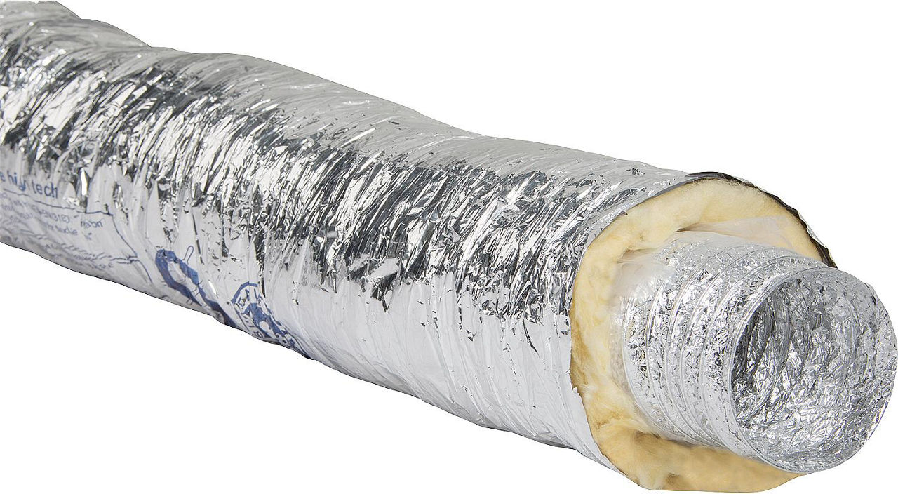 Aluminiumflexrohr isoliert NW80, Länge 10m, 25mm Dämmstärke