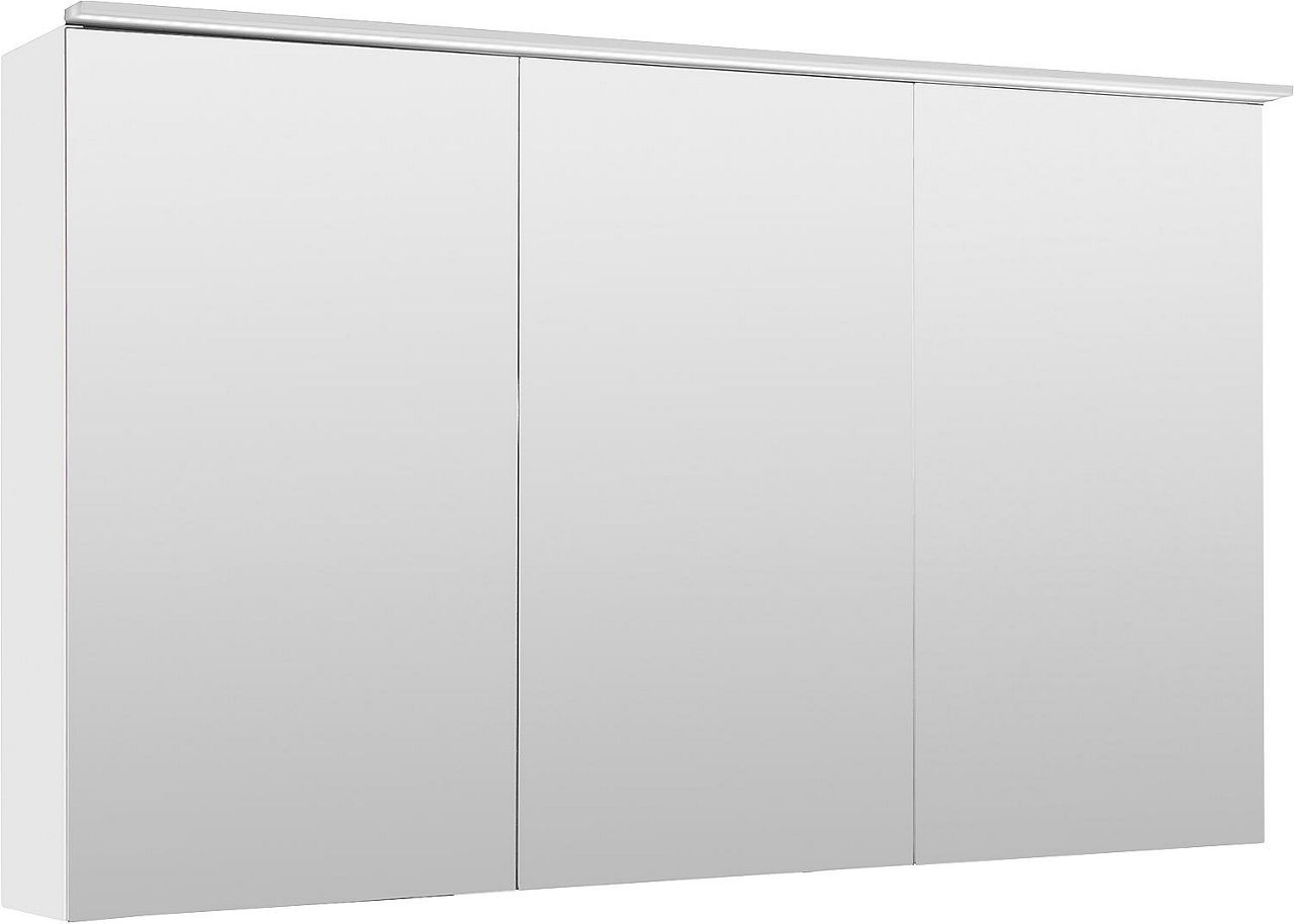 Spiegelschrank Lossa mit LED-Aufsatzleuchte 3 Türen weiß matt 1200x750x194 mm Spiegelschrank Lossa mit LED-Aufsatzleuchte 3 Türen weiß matt 1200x750x194 mm