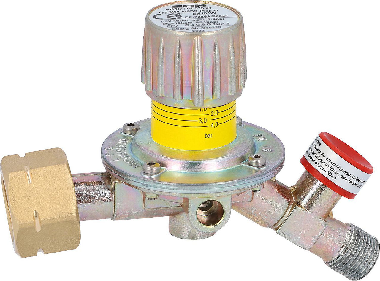 Mitteldruckregler Typ M50-V/ST, verstellbar, 12 kg/h 0,5-4,0 bar, Komb.A x G 3/8" LH-KN 35° SBS Mitteldruckregler Typ M50-V/ST, verstellbar, 12 kg/h 0,5-4,0 bar, Komb.A x G 3/8" LH-KN 35° SBS