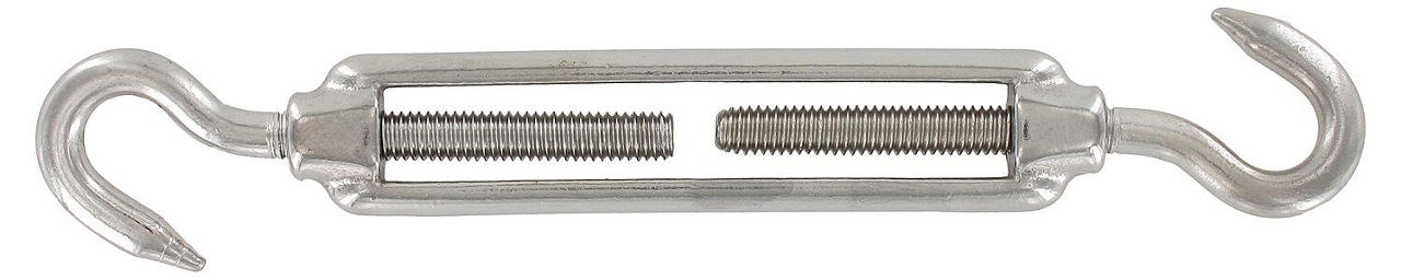 Spannschloss Edelstahl A4 mit 2 Haken, M10 Spannschloss Edelstahl A4 mit 2 Haken, M10