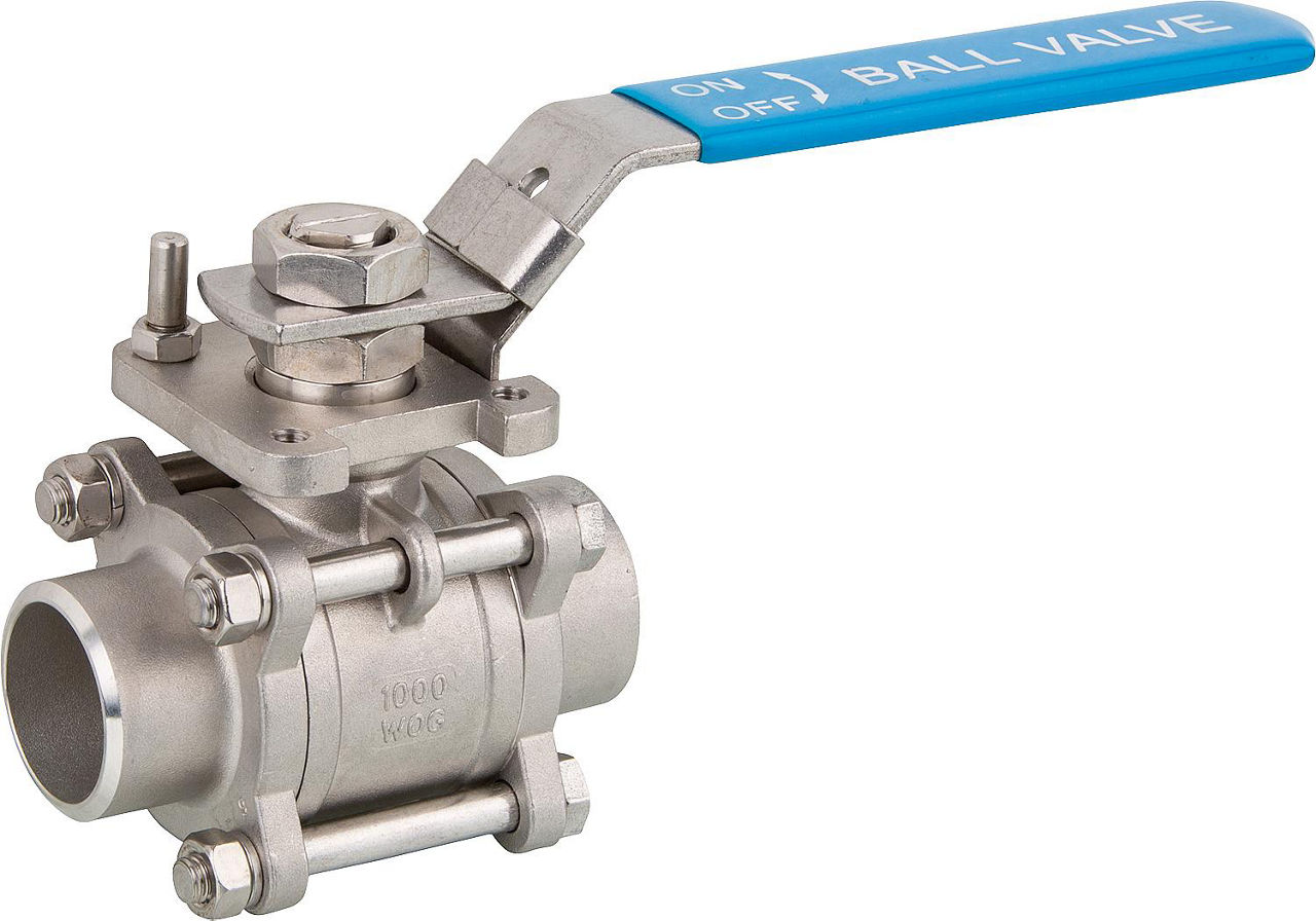 3 tlg.Einschweißkugelhahn aus Edelstahl Werkstoff 1.4408 PN 64/40 1/2" Typ A-641 TSLD 3 tlg.Einschweißkugelhahn aus Edelstahl Werkstoff 1.4408 PN 64/40 1/2" Typ A-641 TSLD