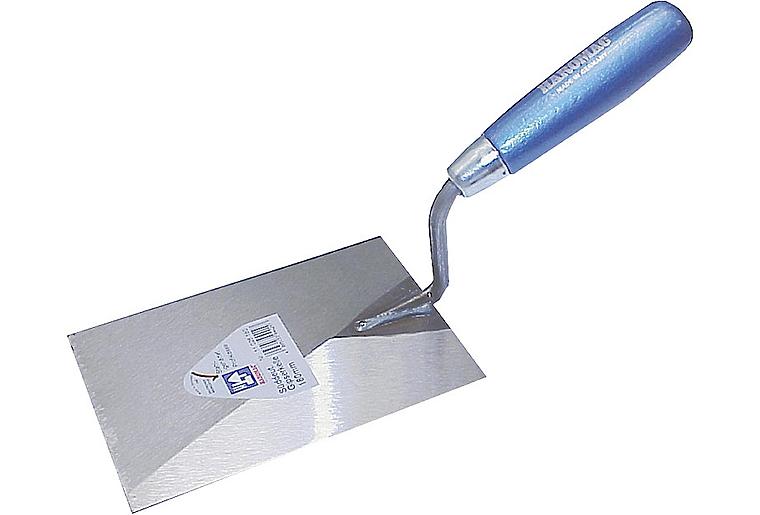 Gipserkelle HAROMAC Süddeutsche Form, 120mm, rostfrei blaues Heft