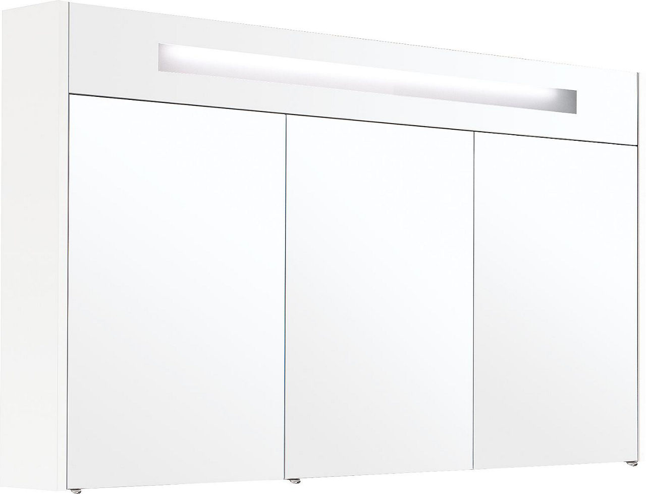 Spiegelschrank m. bel. Blende weiß Hochglanz 3 Türen 1200x750x188 mm Spiegelschrank m. bel. Blende weiß Hochglanz 3 Türen 1200x750x188 mm