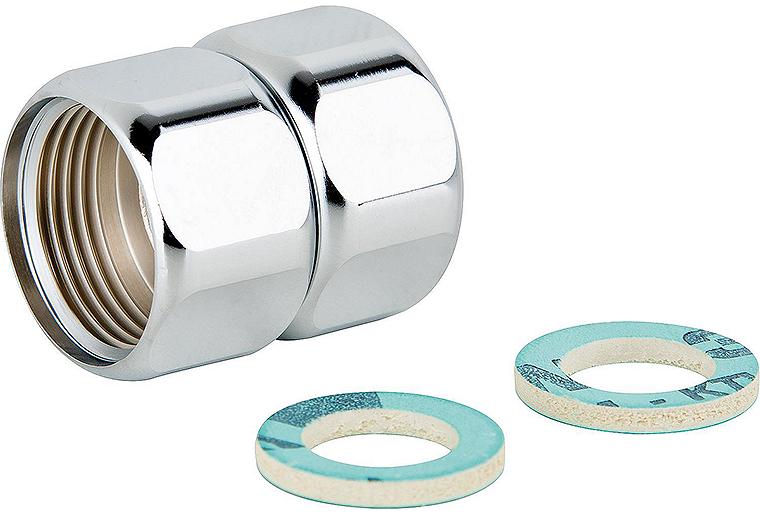 Doppelmutterverschraubung KWC 3/4" x 3/4", verchromt Ref.:Z.500.160.000 Doppelmutterverschraubung KWC 3/4" x 3/4", verchromt Ref.:Z.500.160.000