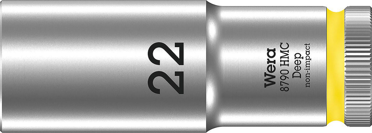 Außensechskant-Steckschlüsseleinsatz Wera 8790 HMC Deep mit 1/2"-Antrieb, metrisch, lang, SW 22,0 x 83 mm Außensechskant-Steckschlüsseleinsatz Wera 8790 HMC Deep mit 1/2"-Antrieb, metrisch, lang, SW 22,0 x 83 mm