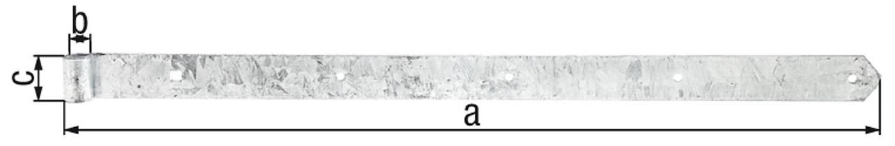 Ladenband gerade / abgerundet 800 x 45 mm, ø 16 mm, feuerverzinkt