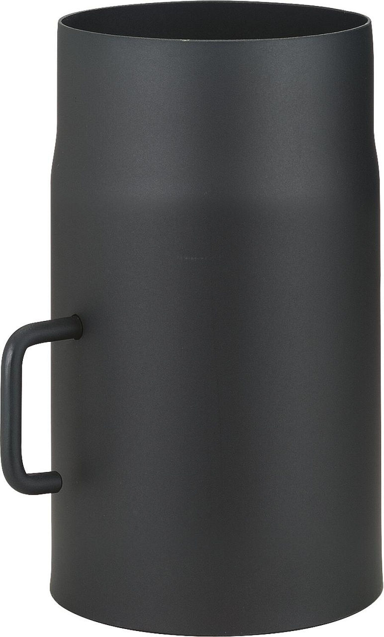 Abgasrohr lackiert DN150, mit Drosselklappe, Länge = 300mm, schwarz