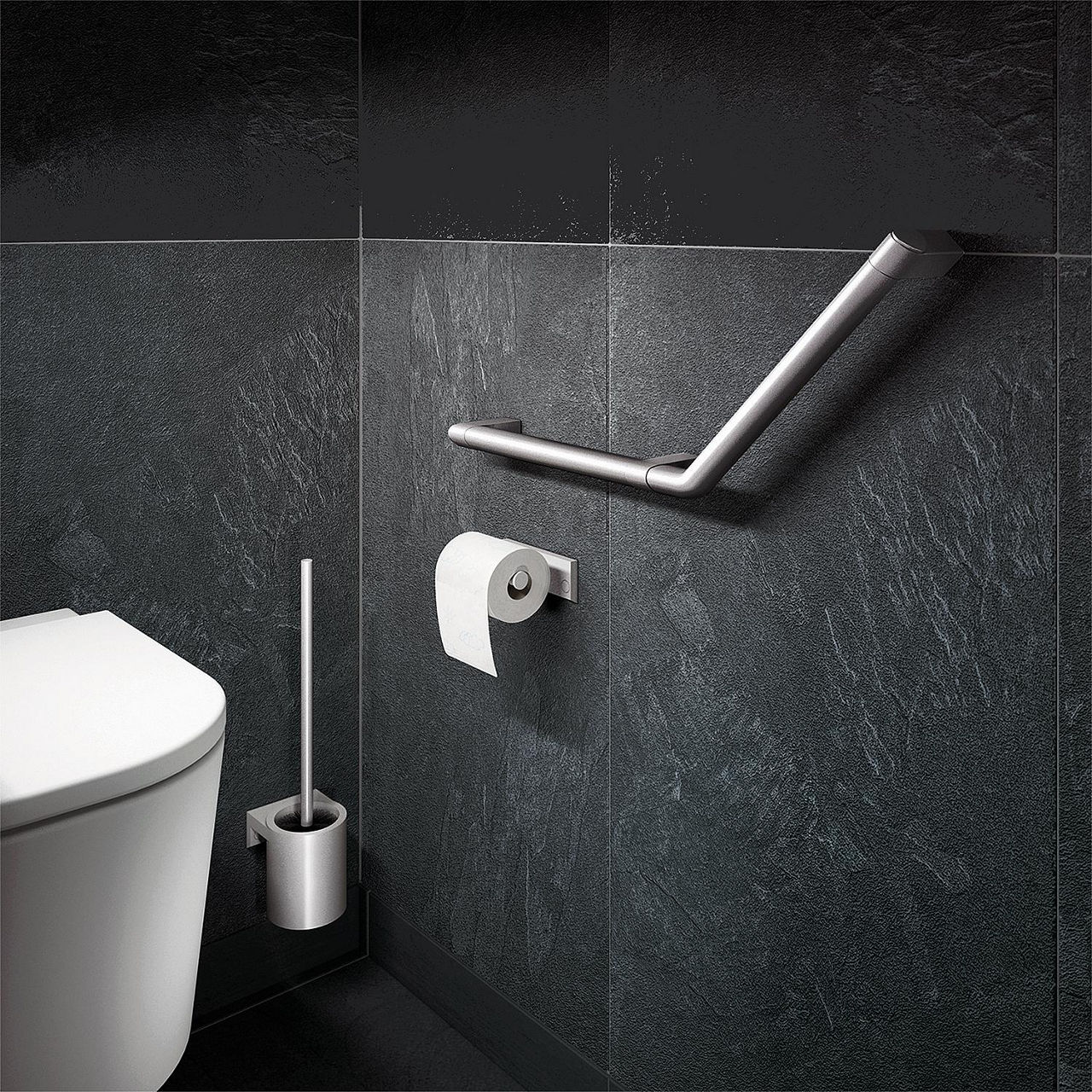 Winkelgriff Serie Cavere aus Alu., Anthrazit-Metallic 95, 350x316 mm, 135°, rechte Ausführung