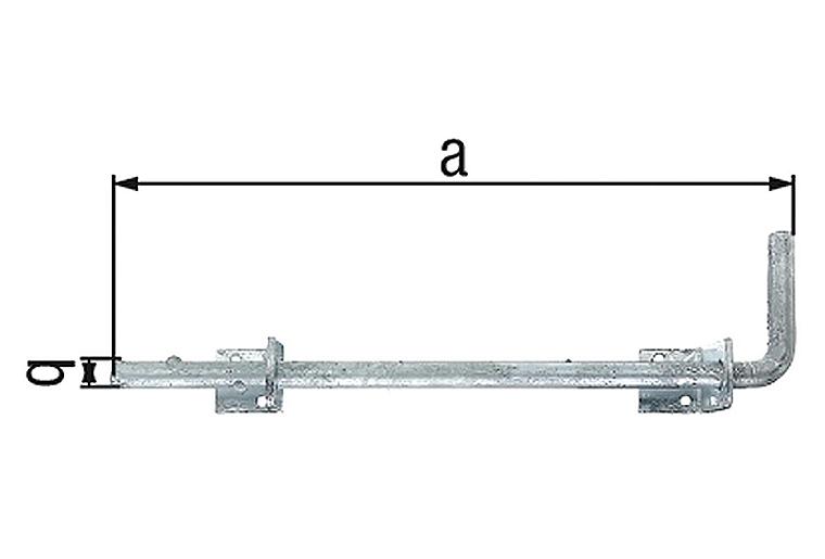 Bodenschieber, 400mm, Ø 16 mm, feuerverzinkt Bodenschieber, 400mm, Ø 16 mm, feuerverzinkt