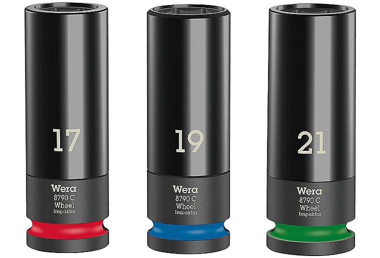 Satz Kraftschraubereinsatz WERA 3-teilig 1/2", 6-kant, lang SW 17 - 21
